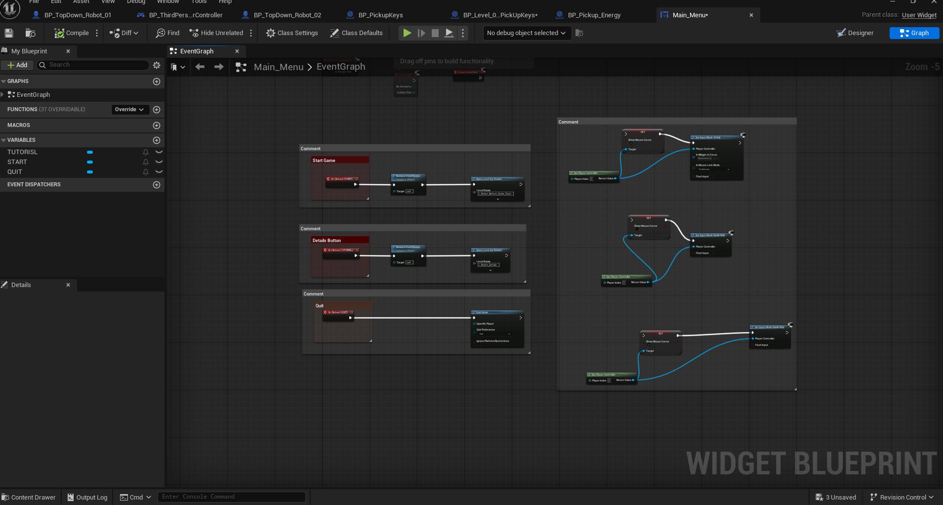 UI and game state Blueprint